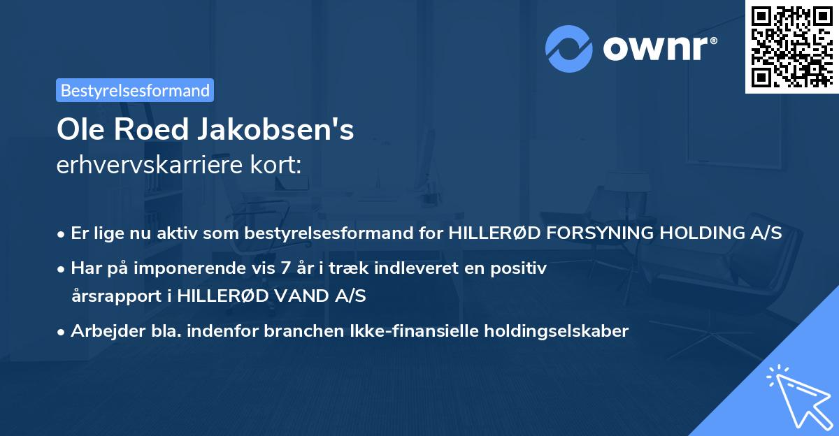 Ole Roed Jakobsen's erhvervskarriere kort