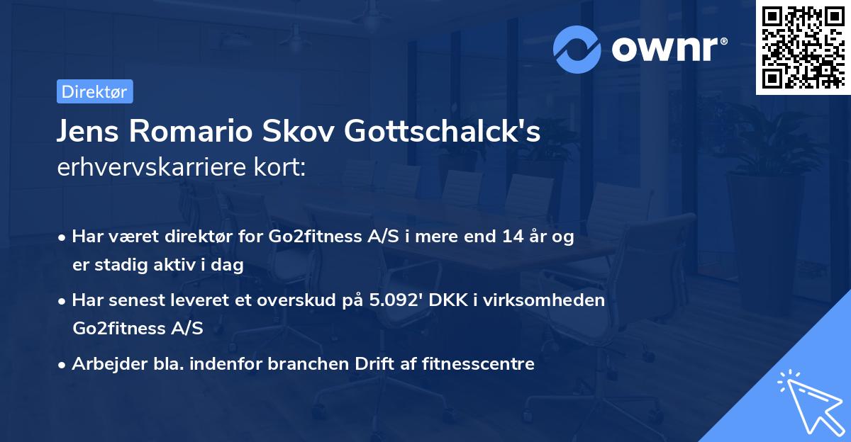 Jens Romario Skov Gottschalck's erhvervskarriere kort