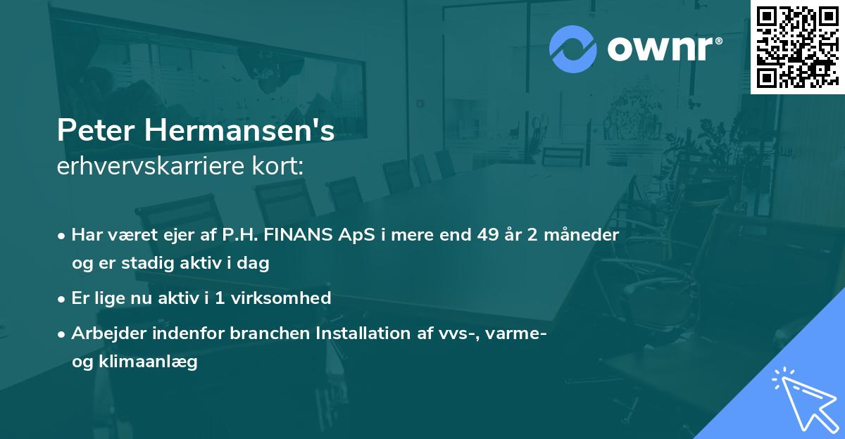 Peter Hermansen's erhvervskarriere kort
