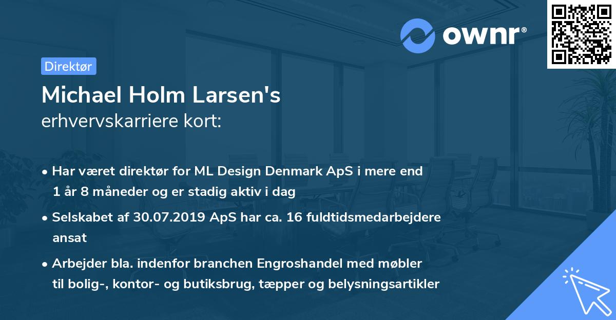 Michael Holm Larsen's erhvervskarriere kort