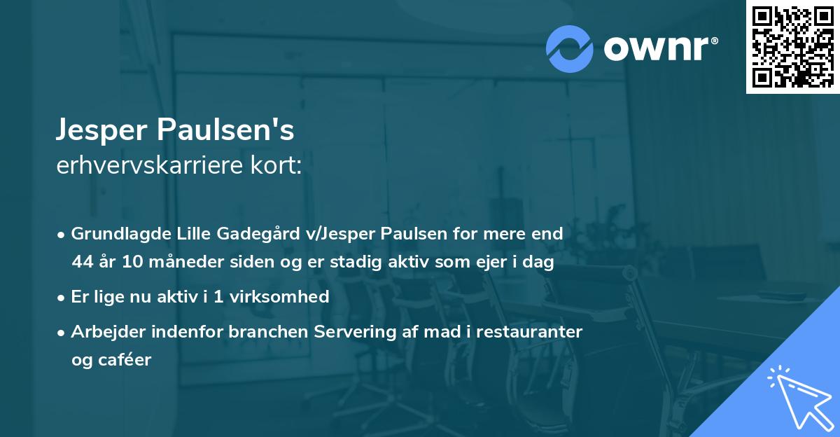 Jesper Paulsen's erhvervskarriere kort