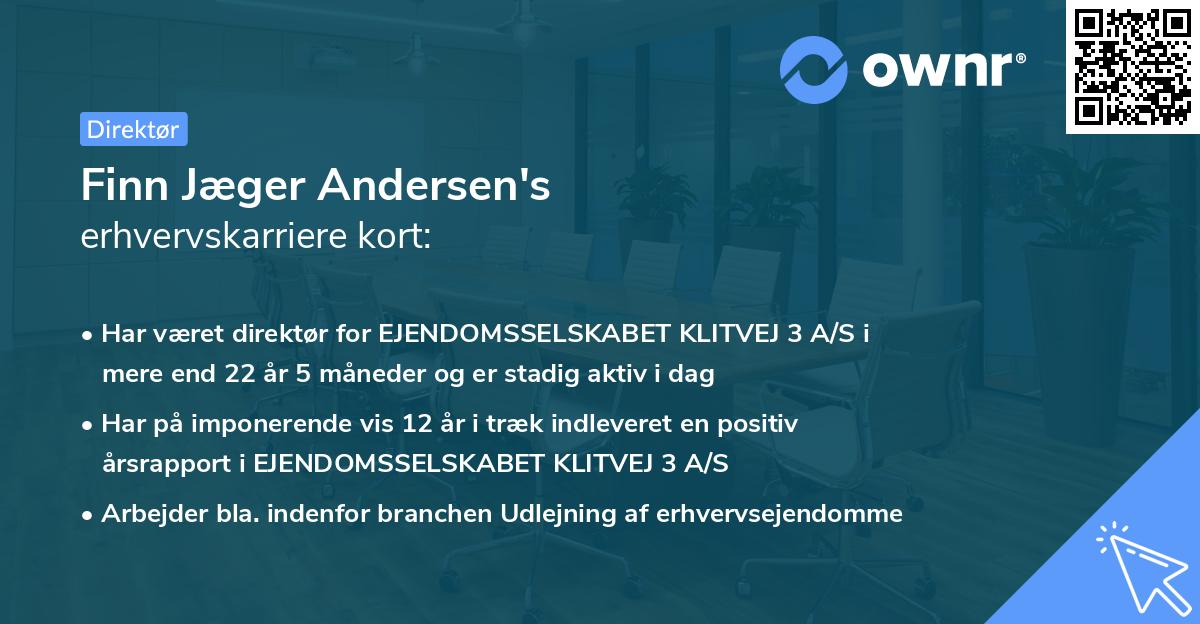 Finn Jæger Andersen's erhvervskarriere kort