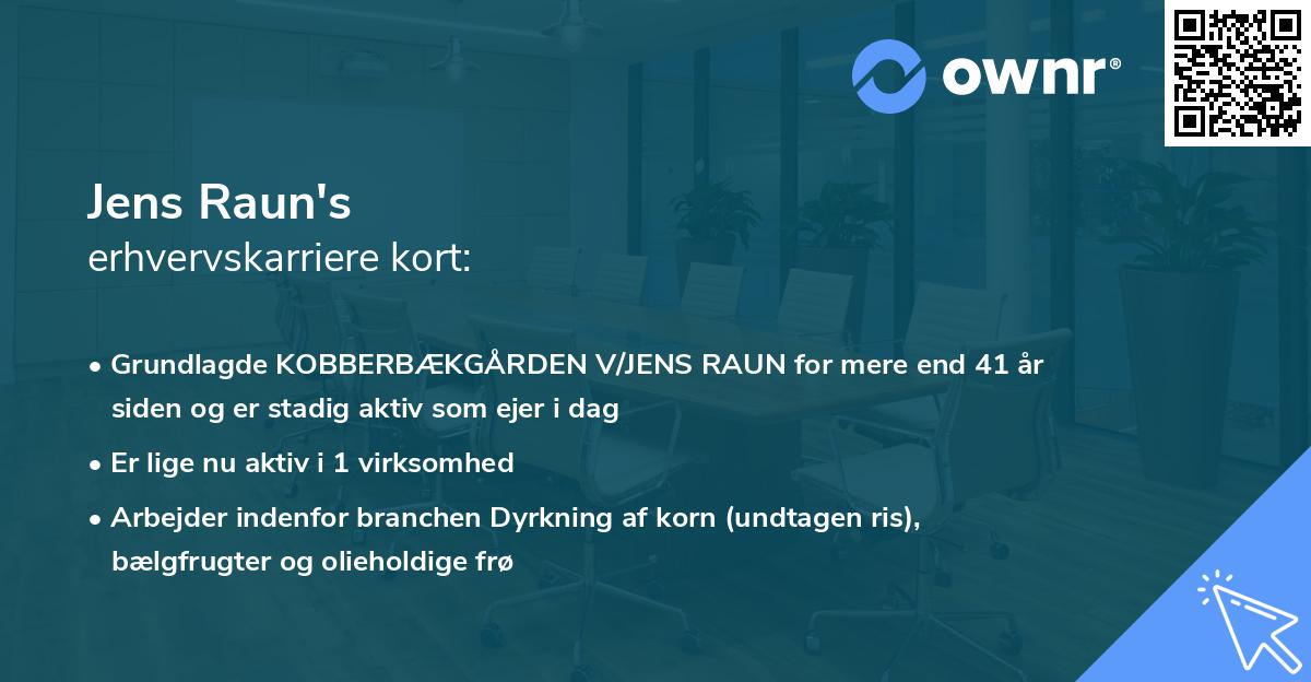 Jens Raun's erhvervskarriere kort