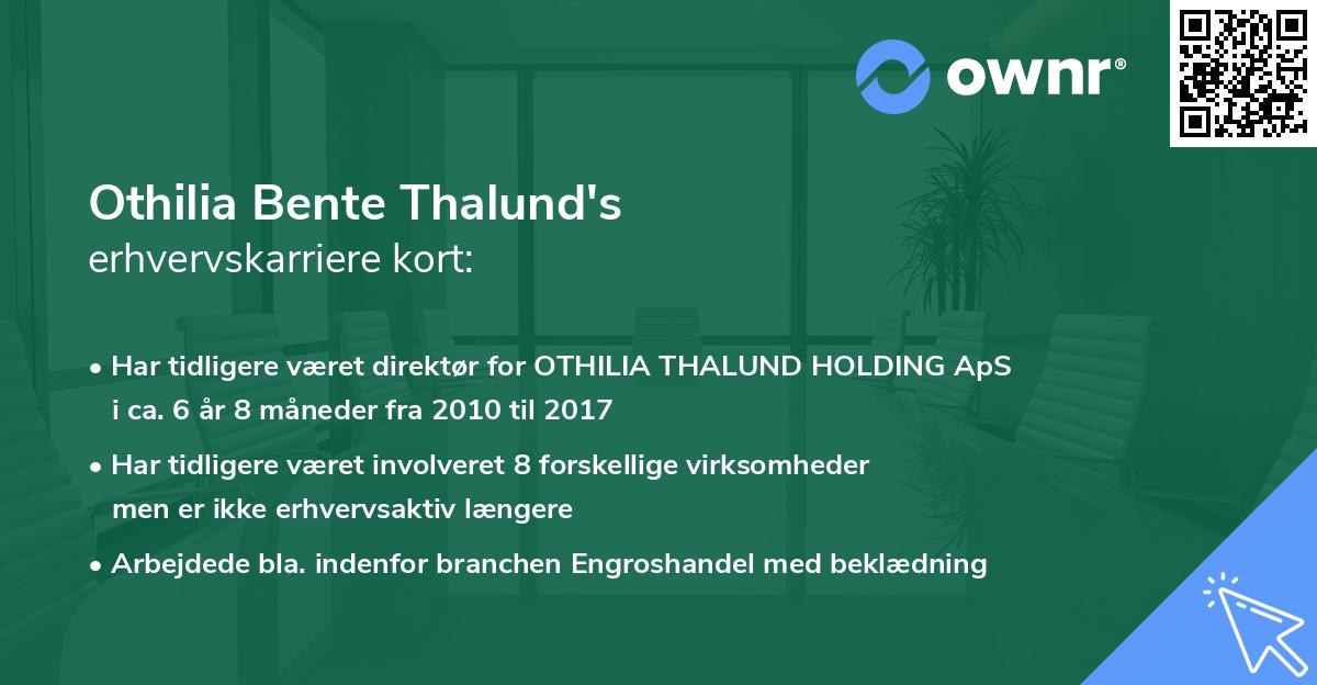 Othilia Bente Thalund's erhvervskarriere kort