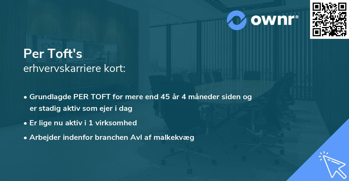 Per Toft's erhvervskarriere kort