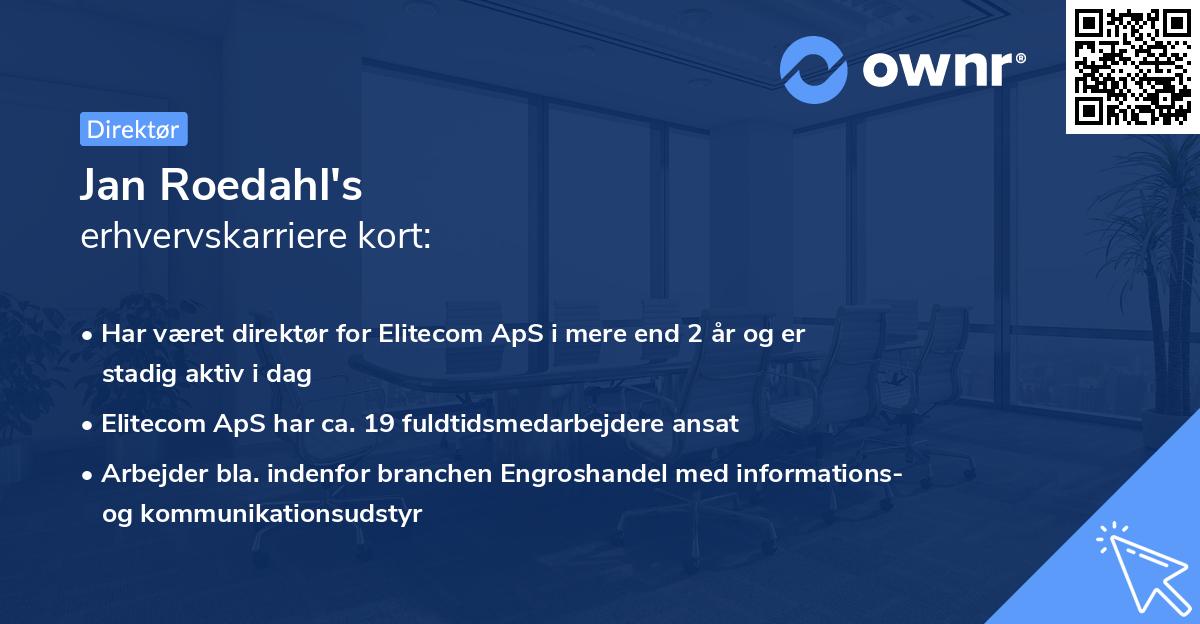 Jan Roedahl's erhvervskarriere kort