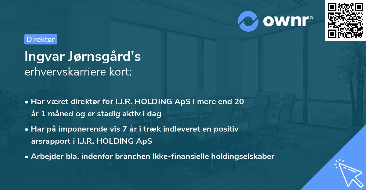 Ingvar Jørnsgård's erhvervskarriere kort