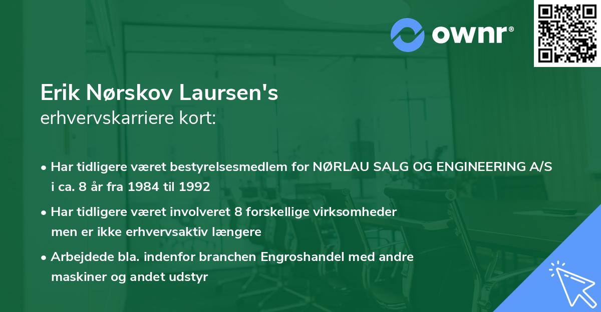 Erik Nørskov Laursen's erhvervskarriere kort