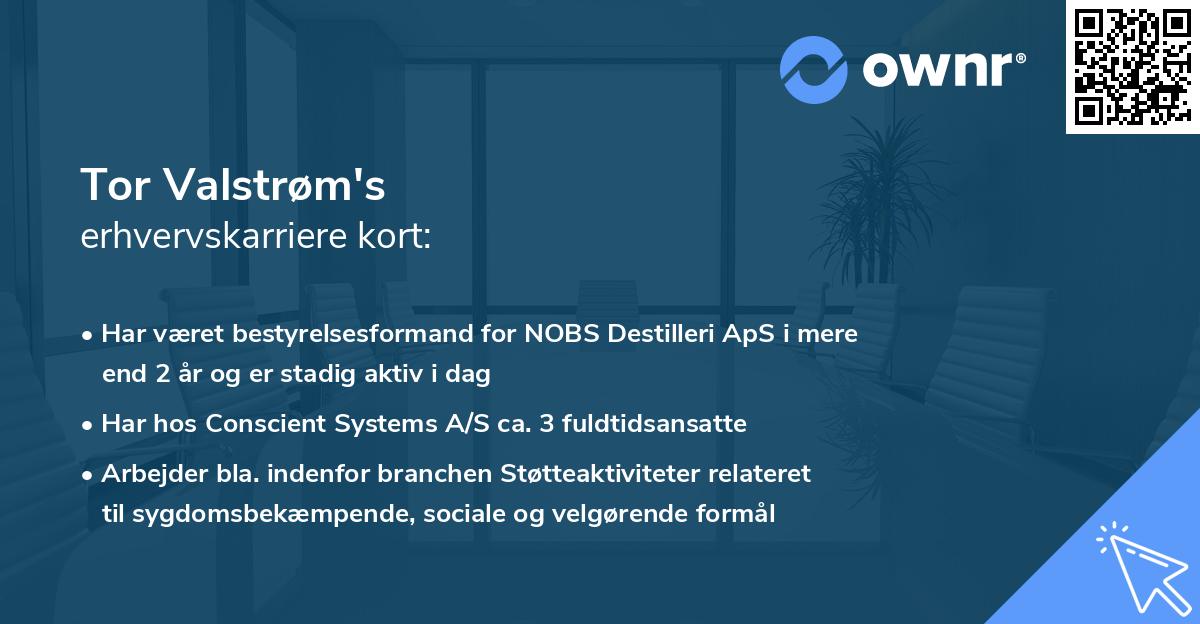Tor Valstrøm's erhvervskarriere kort