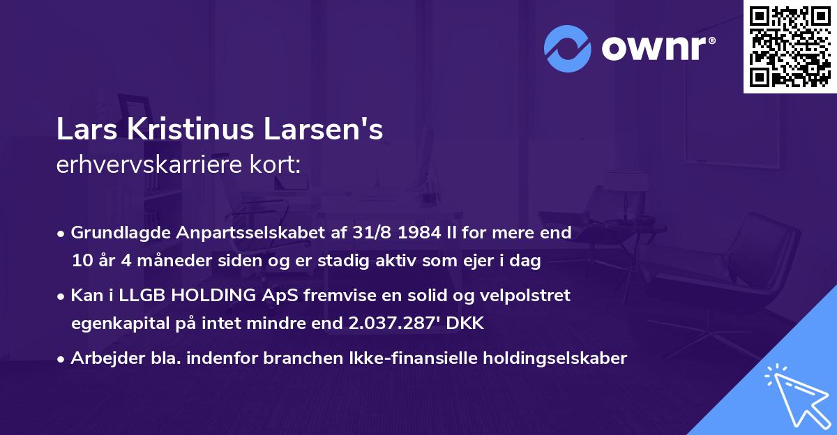 Lars Kristinus Larsen's erhvervskarriere kort