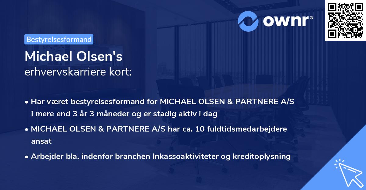 Michael Olsen's erhvervskarriere kort