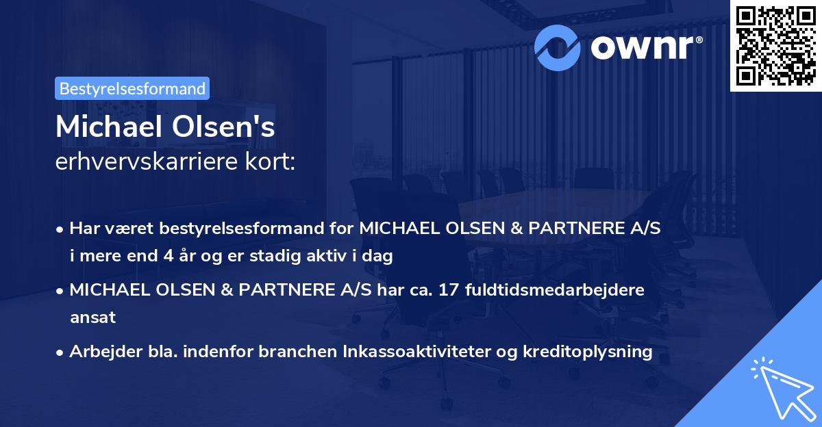 Michael Olsen's erhvervskarriere kort
