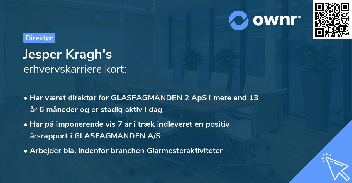 Jesper Kragh's erhvervskarriere kort