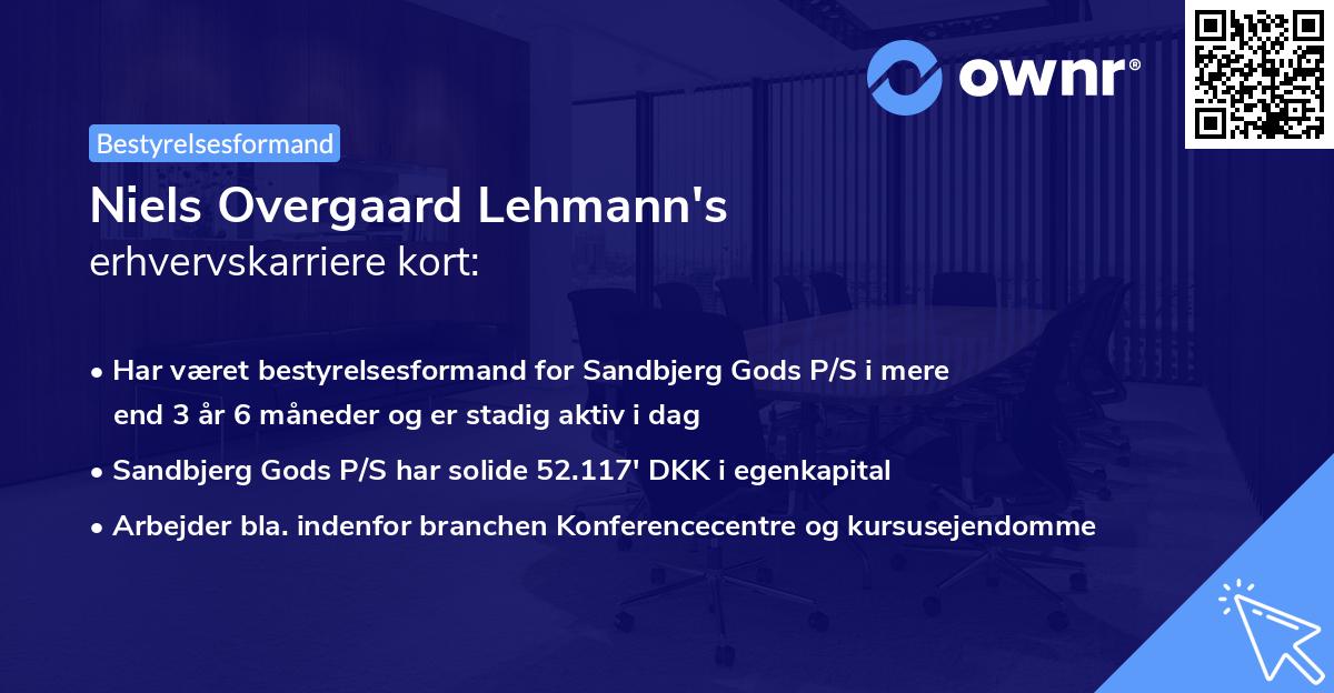 Niels Overgaard Lehmann's erhvervskarriere kort