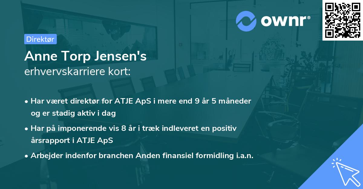Anne Torp Jensen's erhvervskarriere kort