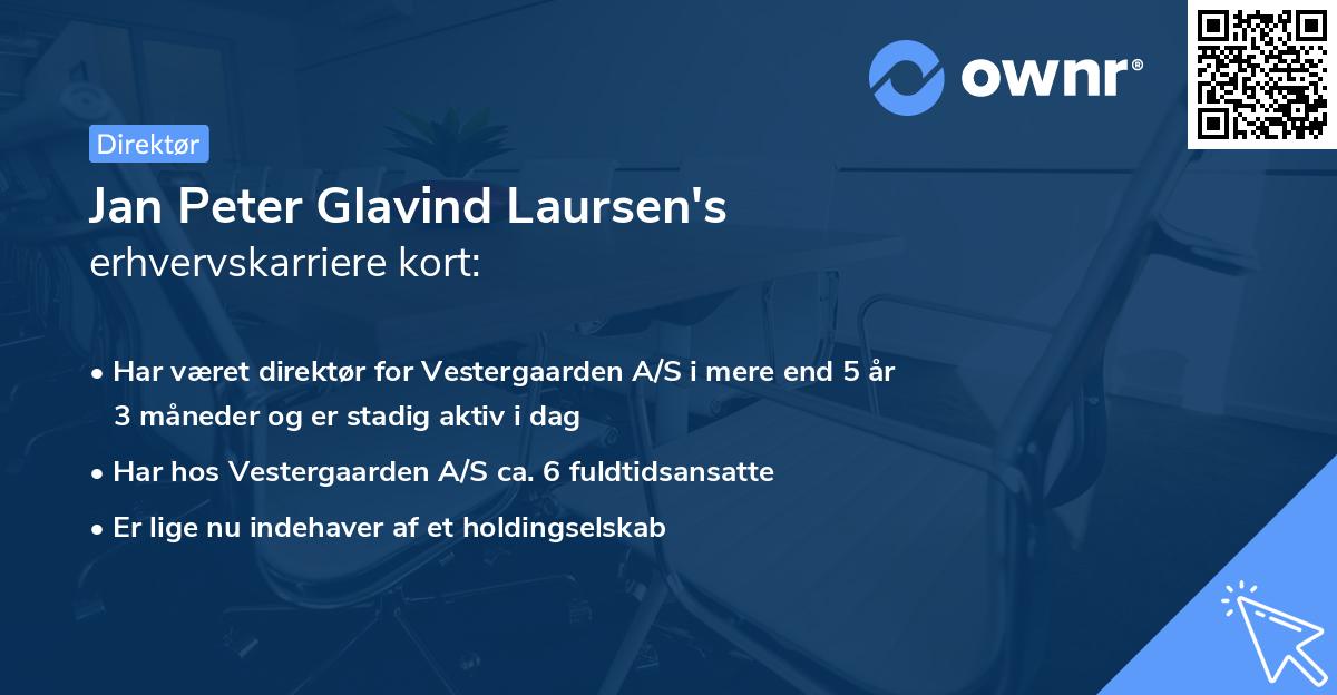 Jan Peter Glavind Laursen's erhvervskarriere kort