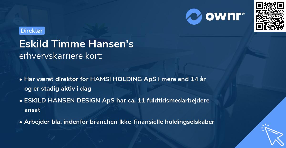 Eskild Timme Hansen's erhvervskarriere kort