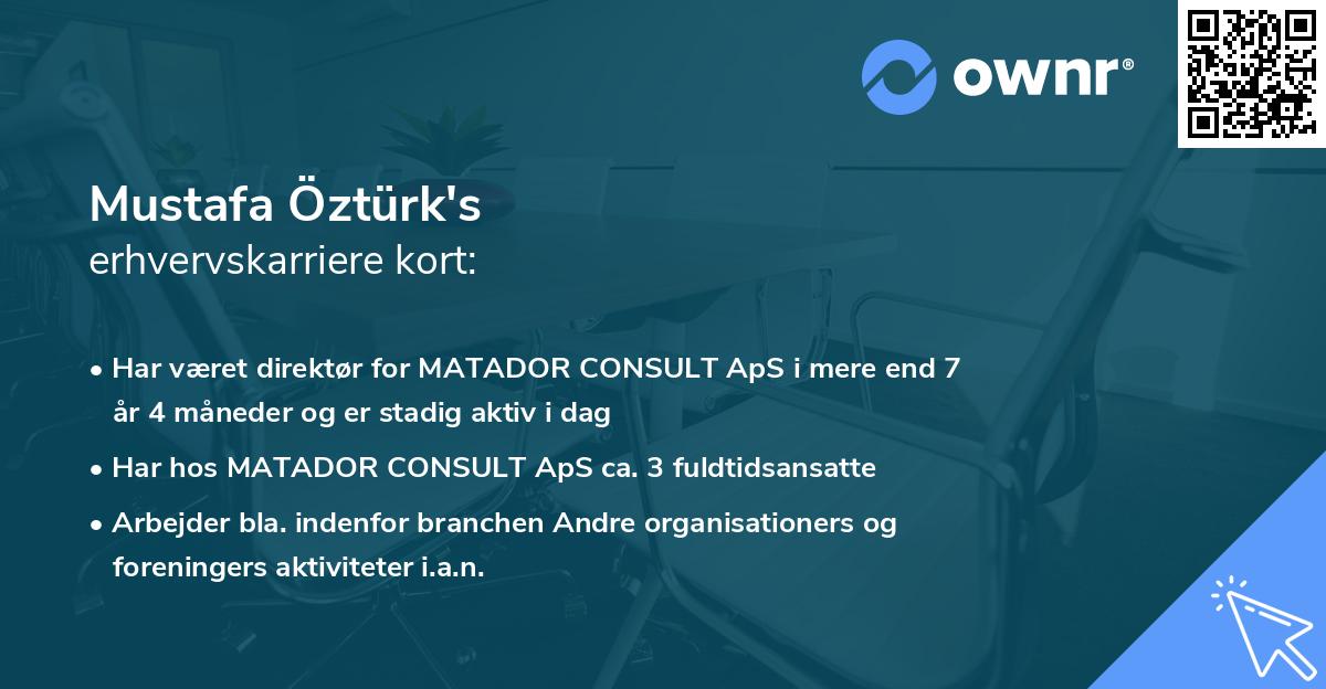 Mustafa Öztürk's erhvervskarriere kort
