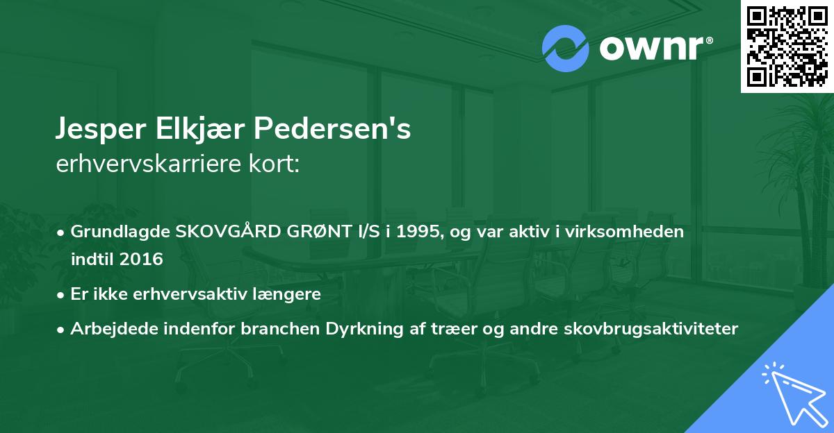 Jesper Elkjær Pedersen's erhvervskarriere kort