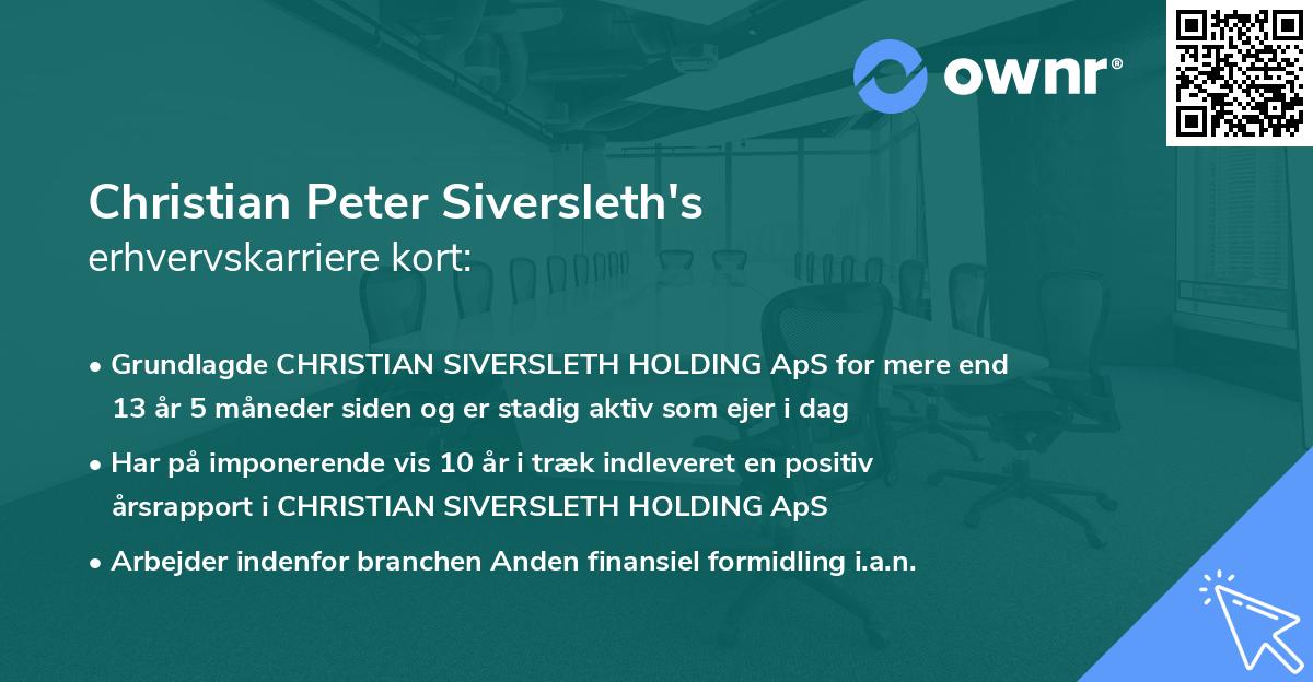 Christian Peter Siversleth's erhvervskarriere kort