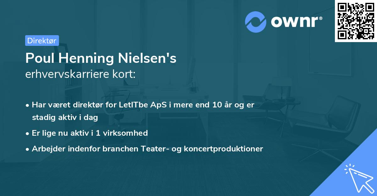 Poul Henning Nielsen's erhvervskarriere kort