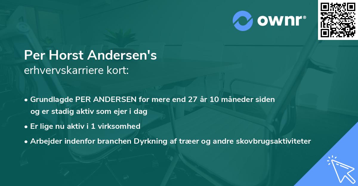 Per Horst Andersen's erhvervskarriere kort