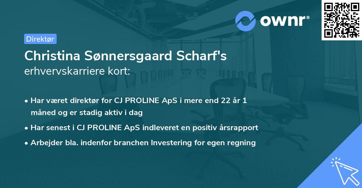 Christina Sønnersgaard Scharf's erhvervskarriere kort