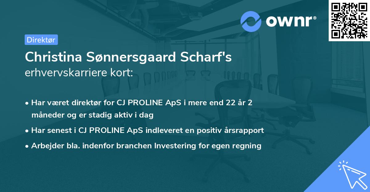 Christina Sønnersgaard Scharf's erhvervskarriere kort