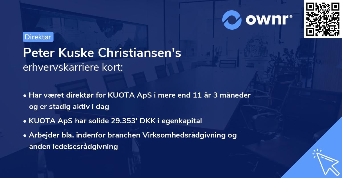 Peter Kuske Christiansen's erhvervskarriere kort