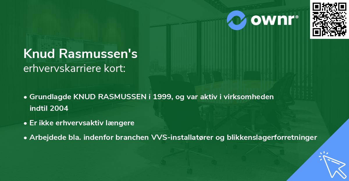 Knud Rasmussen's erhvervskarriere kort