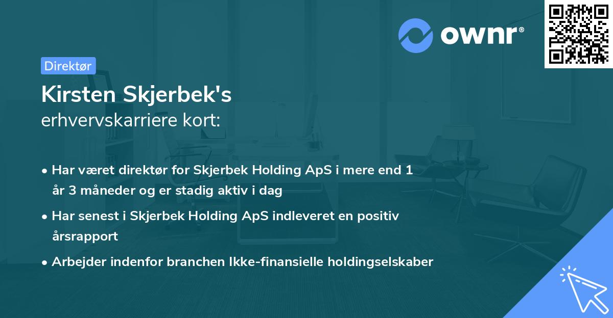 Kirsten Skjerbek's erhvervskarriere kort