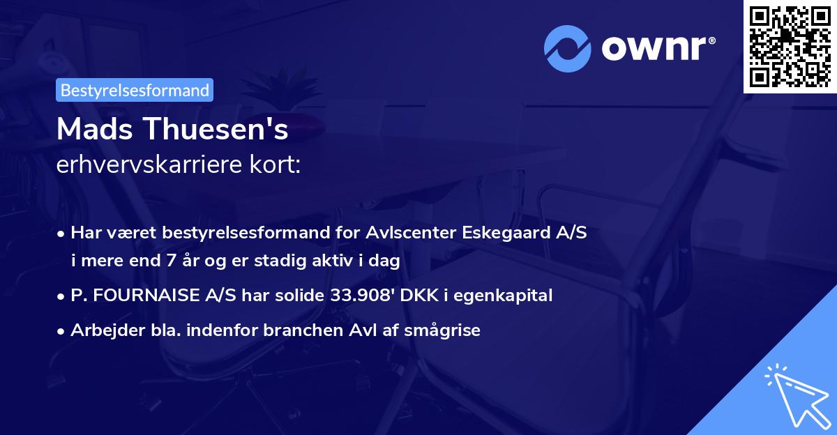 Mads Thuesen's erhvervskarriere kort