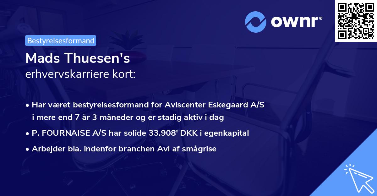 Mads Thuesen's erhvervskarriere kort