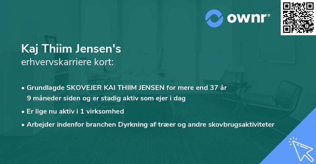 Kaj Thiim Jensen's erhvervskarriere kort