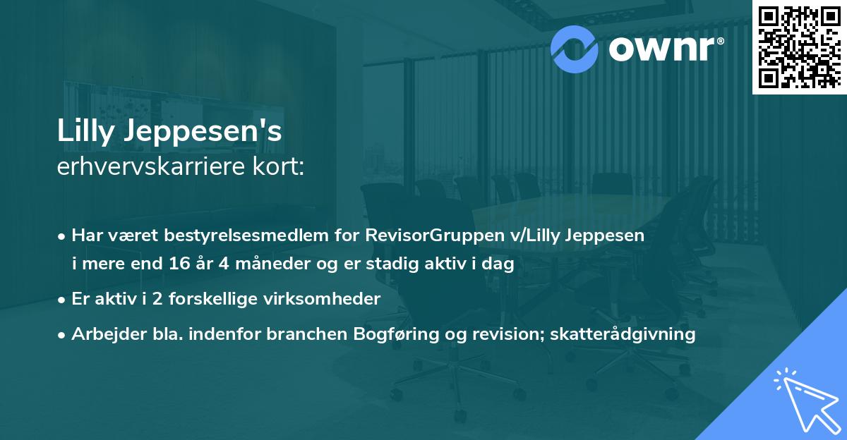 Lilly Jeppesen's erhvervskarriere kort