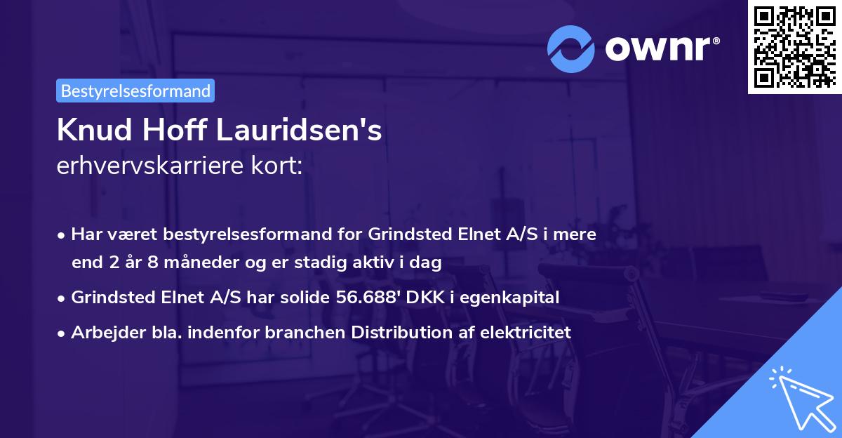 Knud Hoff Lauridsen's erhvervskarriere kort