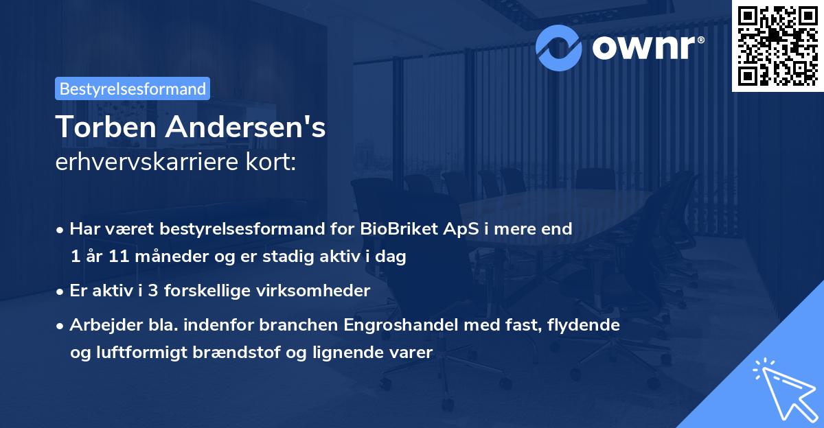 Torben Andersen's erhvervskarriere kort