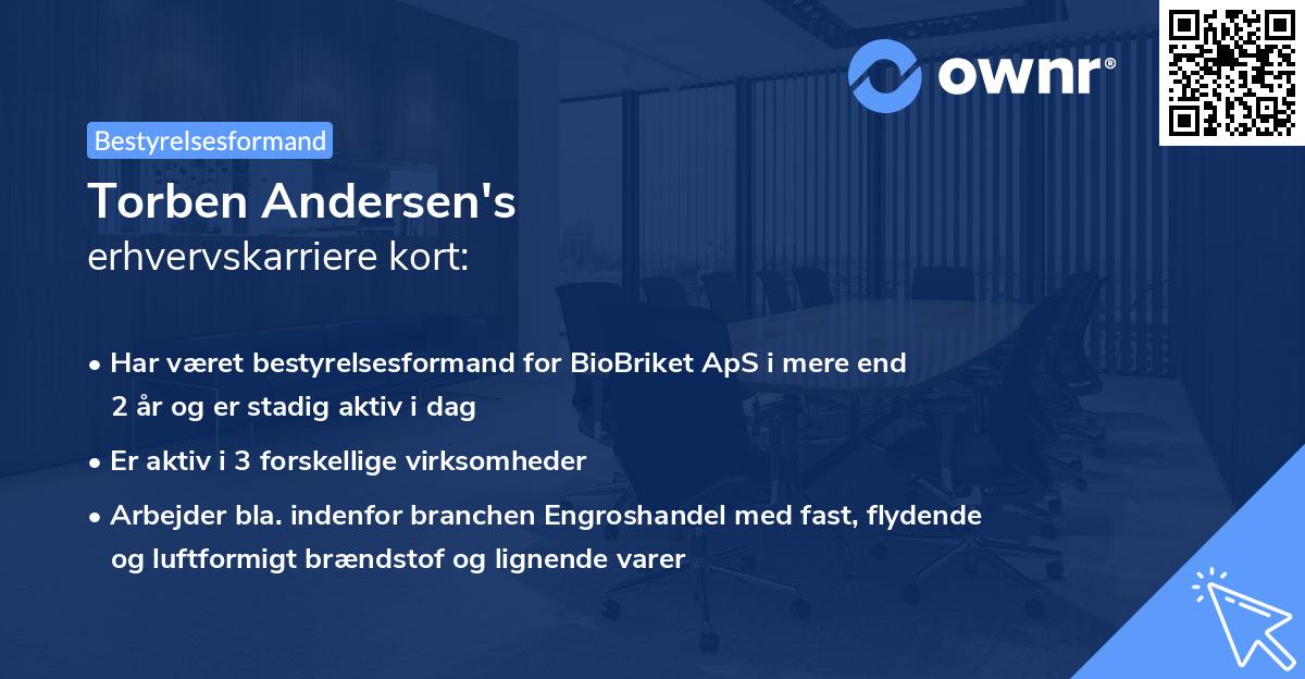 Torben Andersen's erhvervskarriere kort