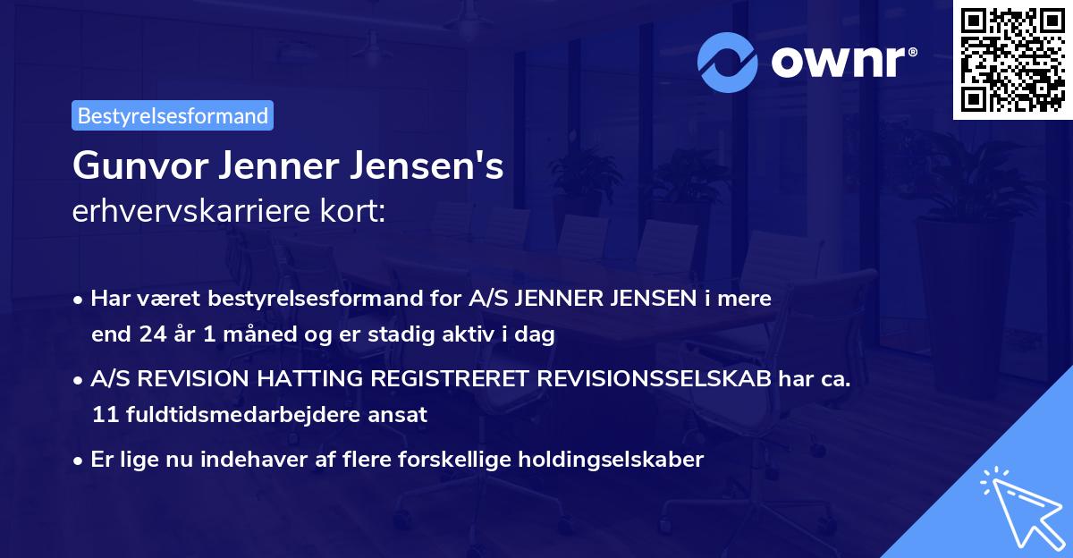 Gunvor Jenner Jensen's erhvervskarriere kort