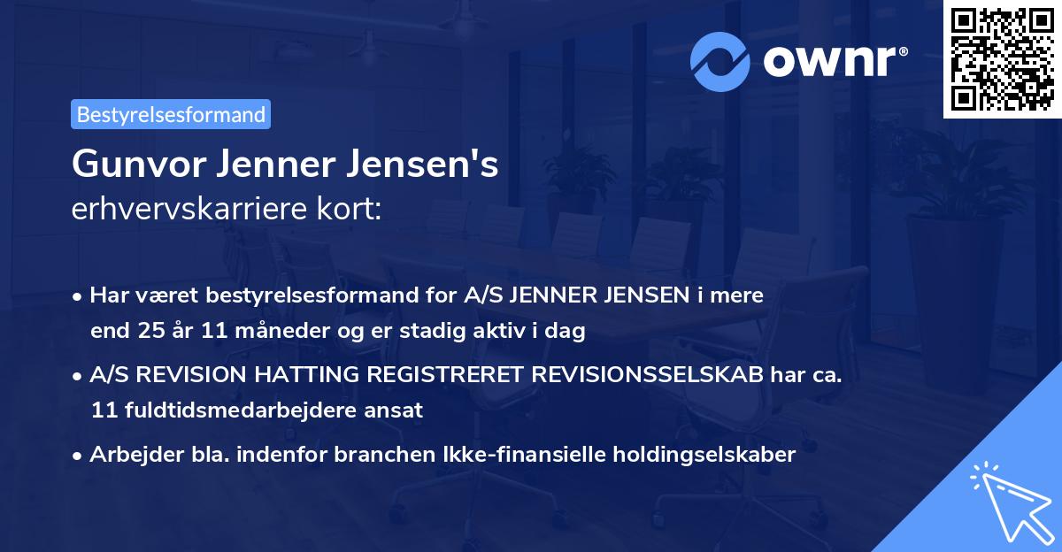 Gunvor Jenner Jensen's erhvervskarriere kort
