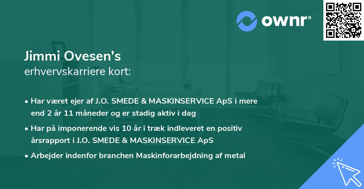 Jimmi Ovesen's erhvervskarriere kort