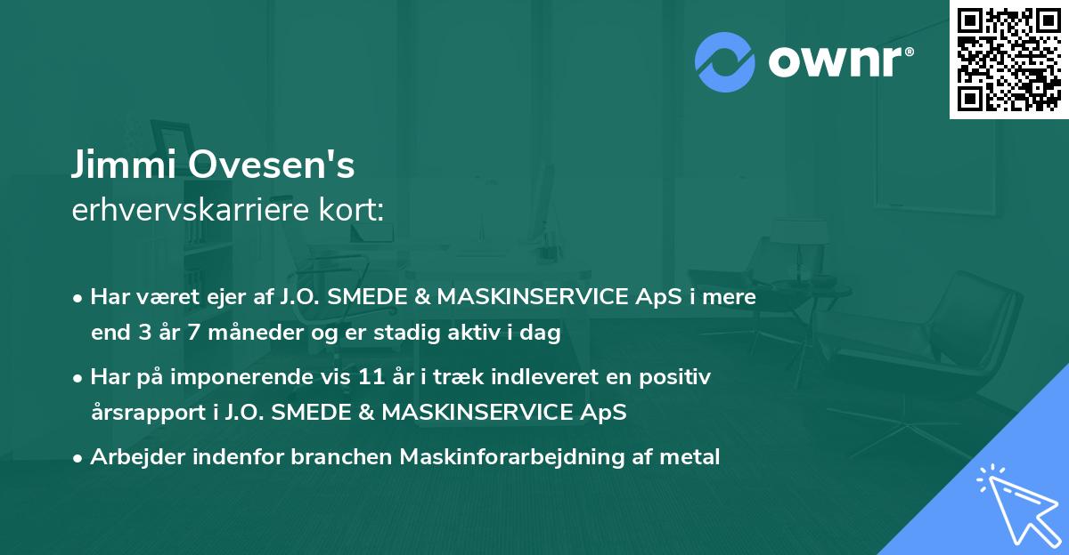 Jimmi Ovesen's erhvervskarriere kort