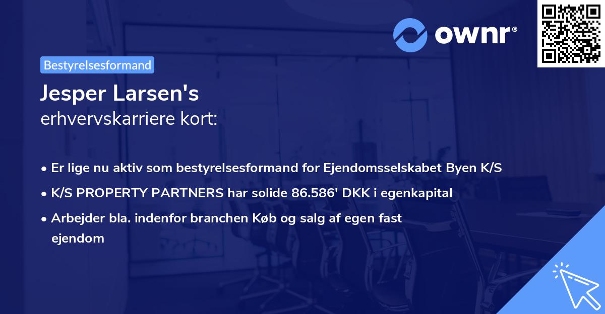 Jesper Larsen's erhvervskarriere kort