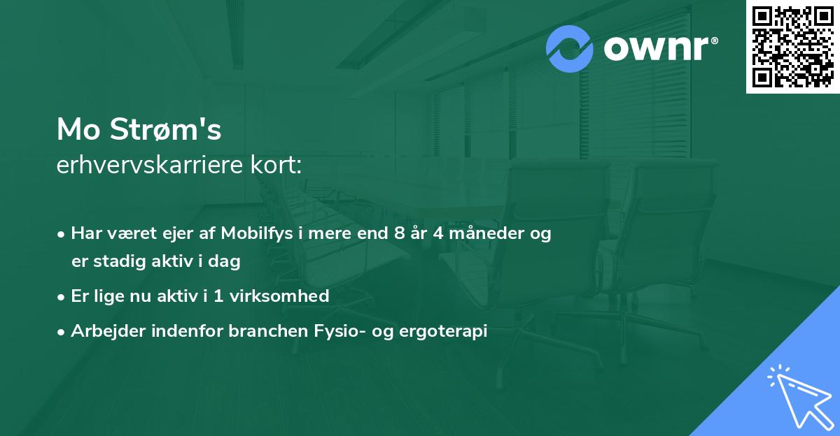 Mo Strøm's erhvervskarriere kort