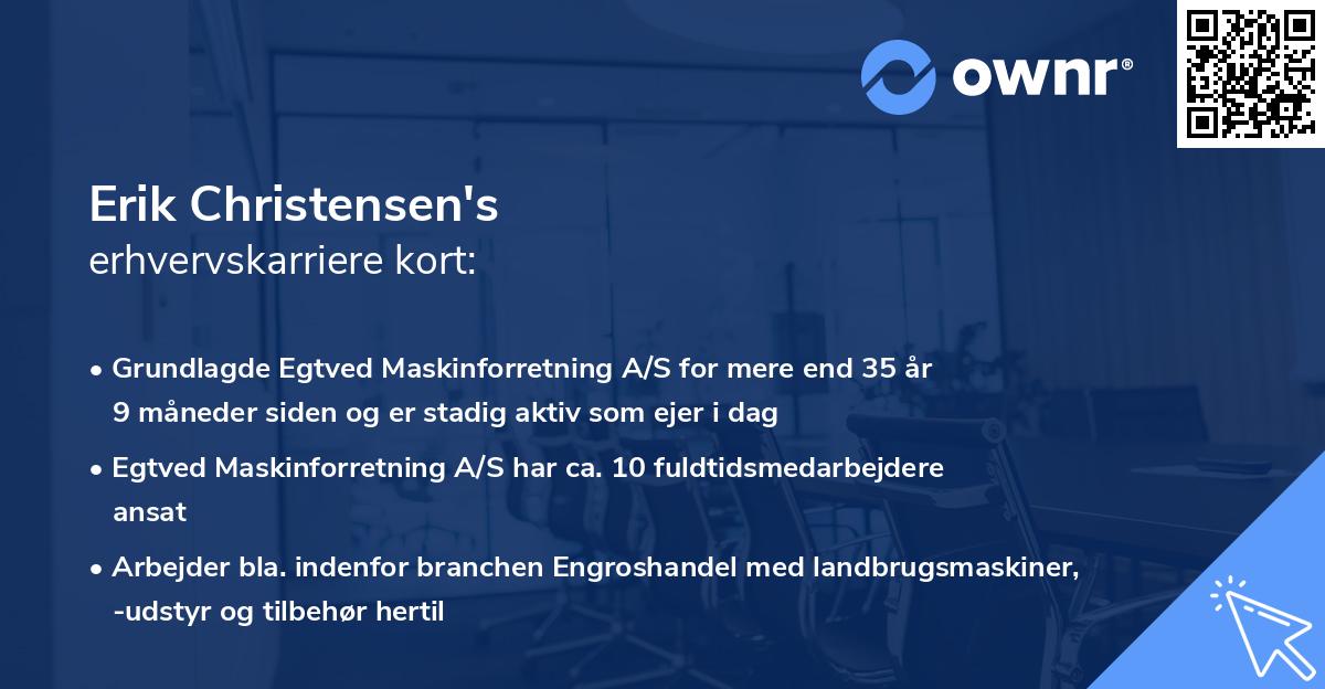 Erik Christensen's erhvervskarriere kort