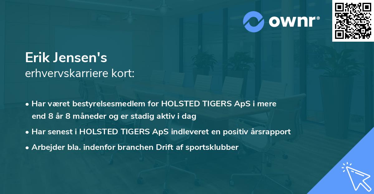 Erik Jensen's erhvervskarriere kort
