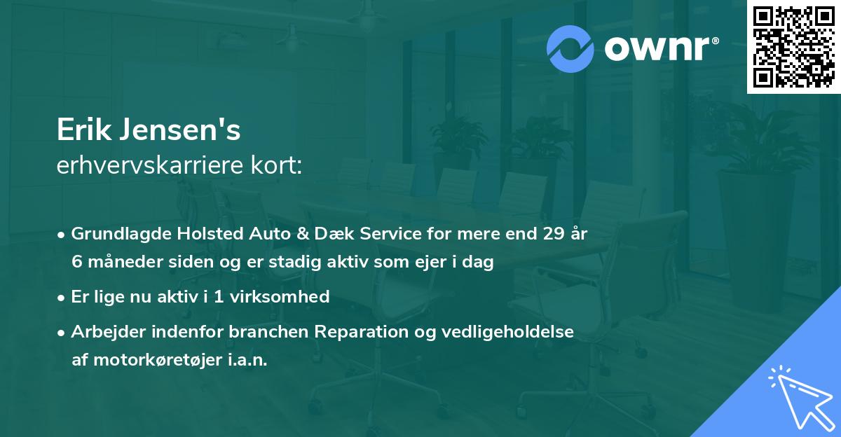 Erik Jensen's erhvervskarriere kort