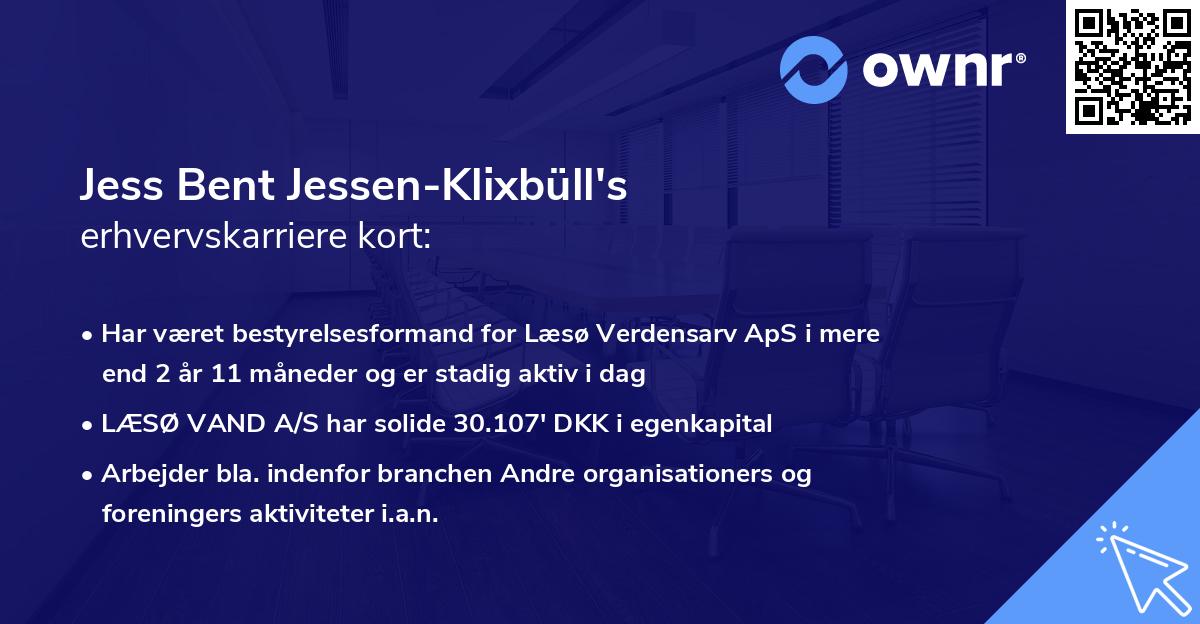 Jess Bent Jessen-Klixbüll's erhvervskarriere kort
