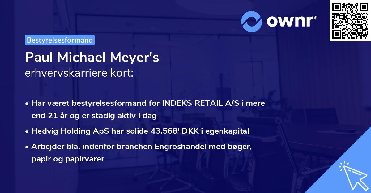 Paul Michael Meyer's erhvervskarriere kort
