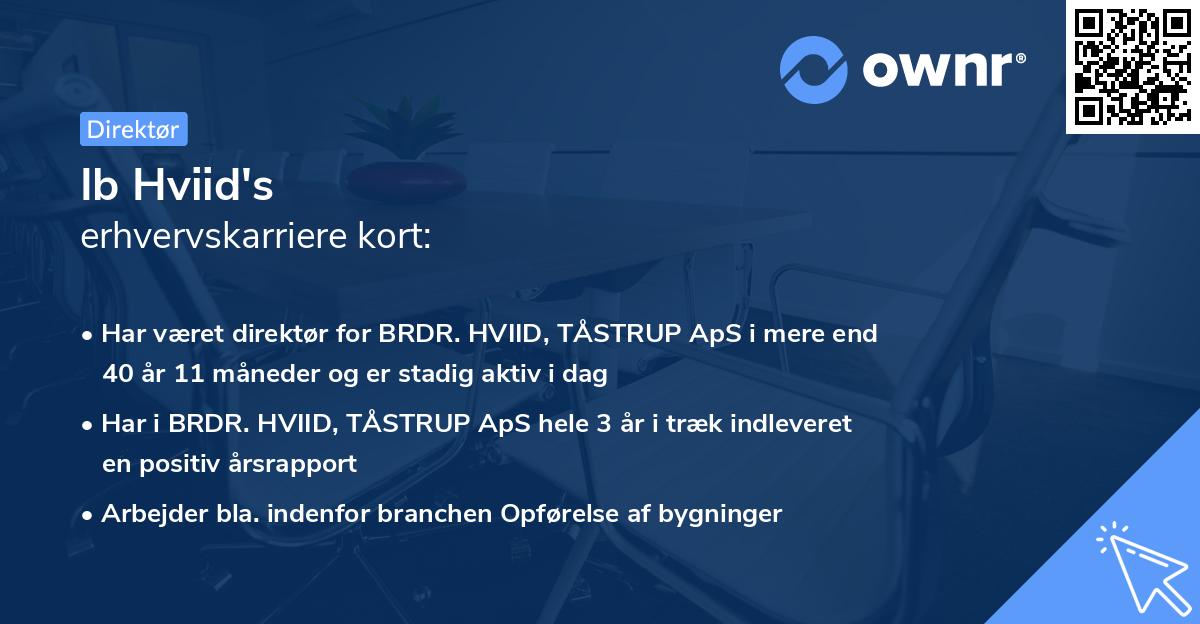 Ib Hviid's erhvervskarriere kort